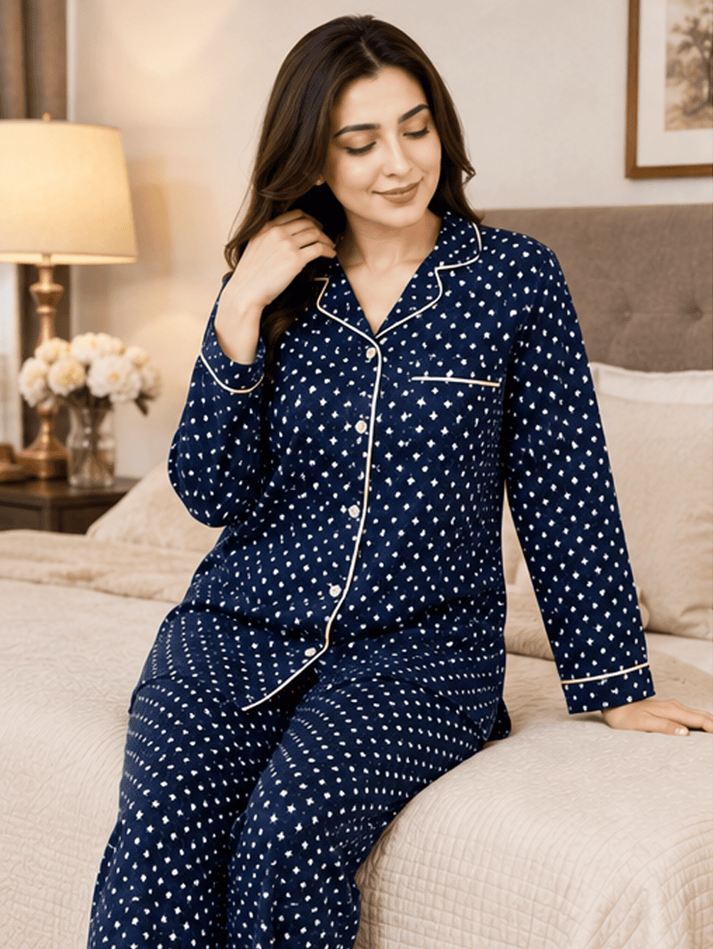 Starry Night Premium Linen Pajama Set - Image 3